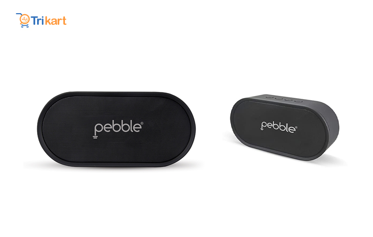 Pebble BassX Prime - Bluetooth Speaker with Heavy Bass Stereo Sound & Built-in Mic (Black)