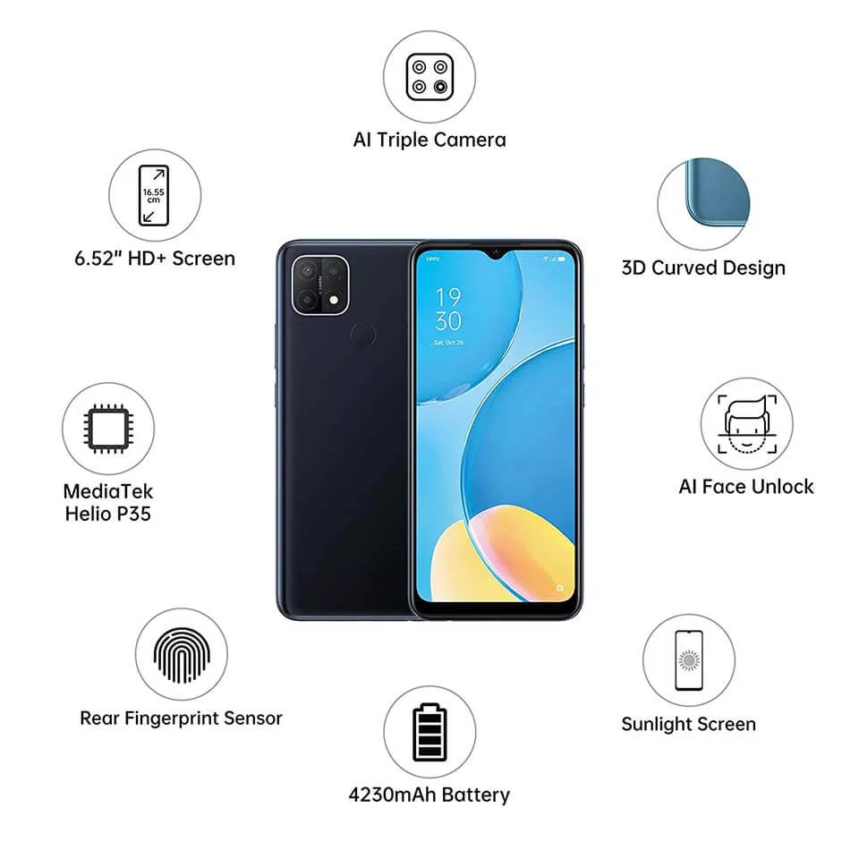 Buy Oppo A15 (2GB RAM + 32GB Memory) Black in Kuwait
