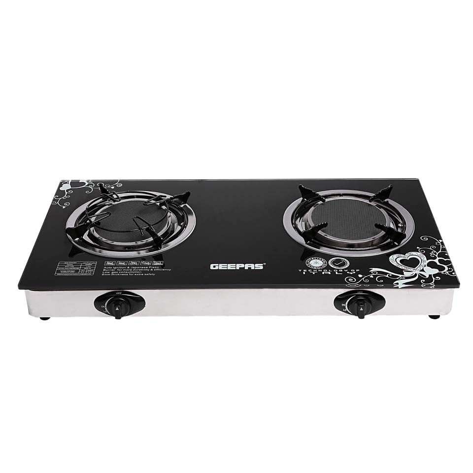 Buy Geepas Electric 2Burner Hob 8mm Tempered Glass Worktop GK6865 in