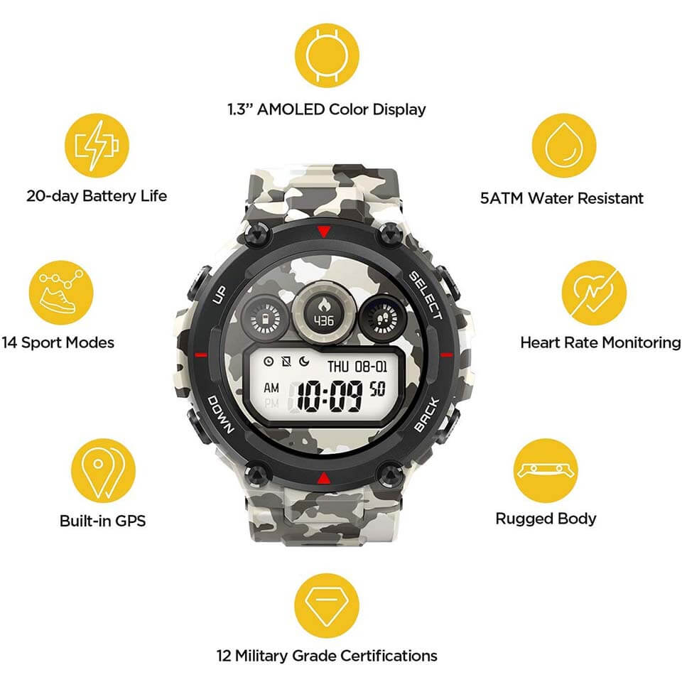 Amazfit T-Rex Smartwatch - Camo Green Amazfit T-Rex Smartwatch - Camo Green