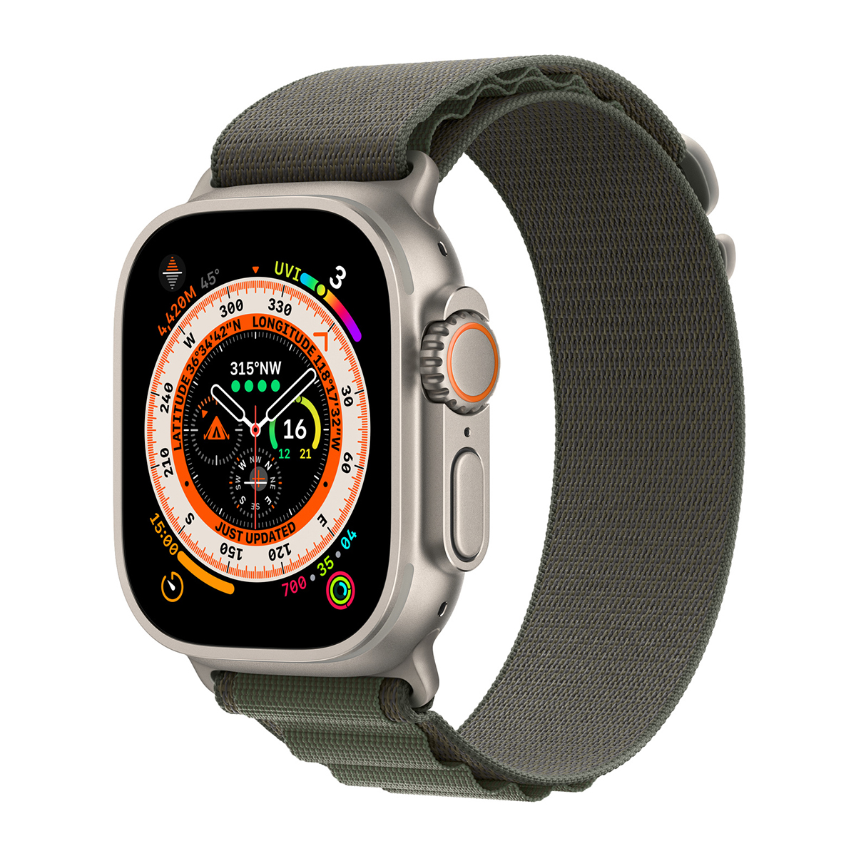 Buy Apple Watch Ultra 49mm Titanium Case with Green Alpine Loop Small