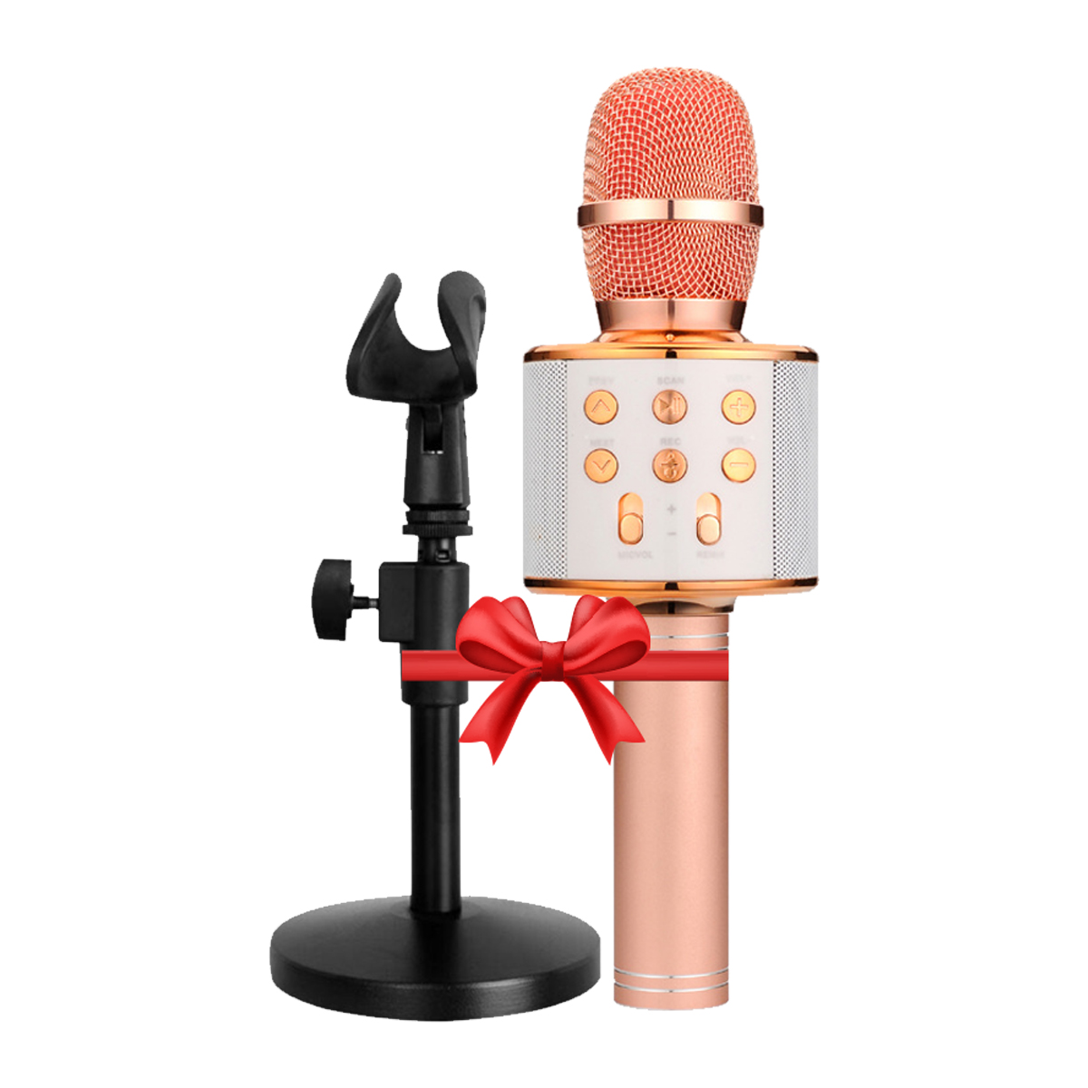 Buy Karaoke WS 858 Wireless Microphone with New Series Mic Stand in Kuwait