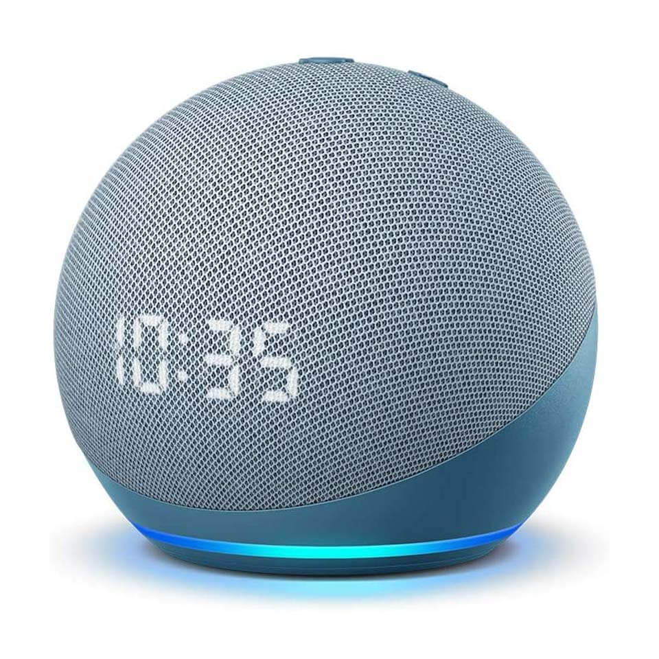 Buy Amazon Echo Dot (4th Gen) Smart Speaker with Clock Blue in Kuwait