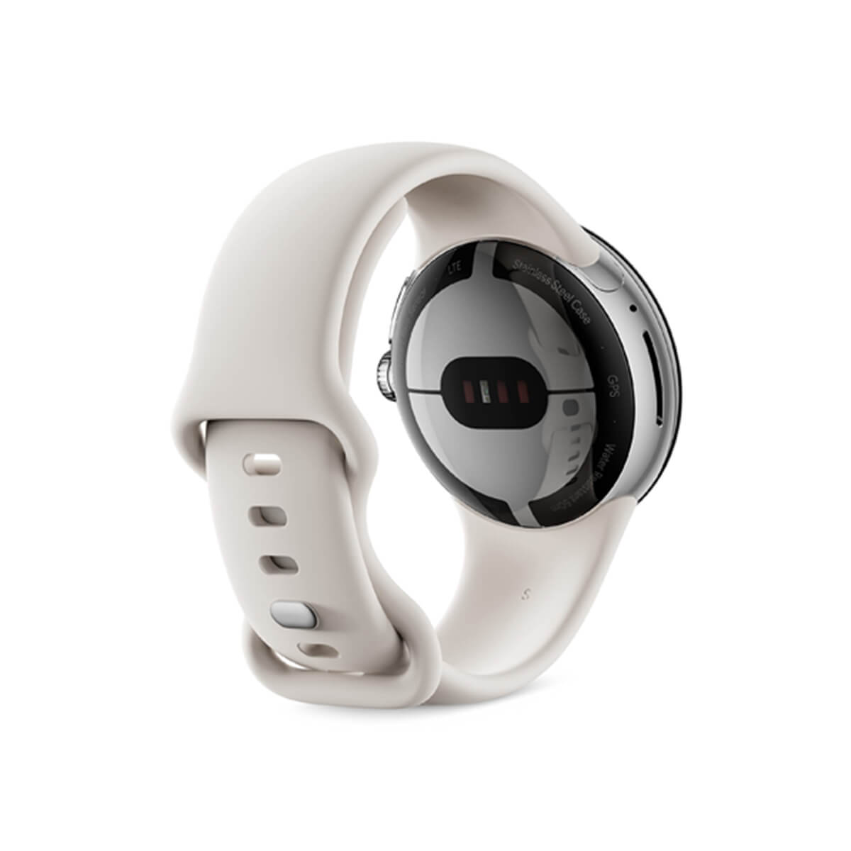 Google Pixel Watch 41mm Silver Stainless Steel Case with Chalk