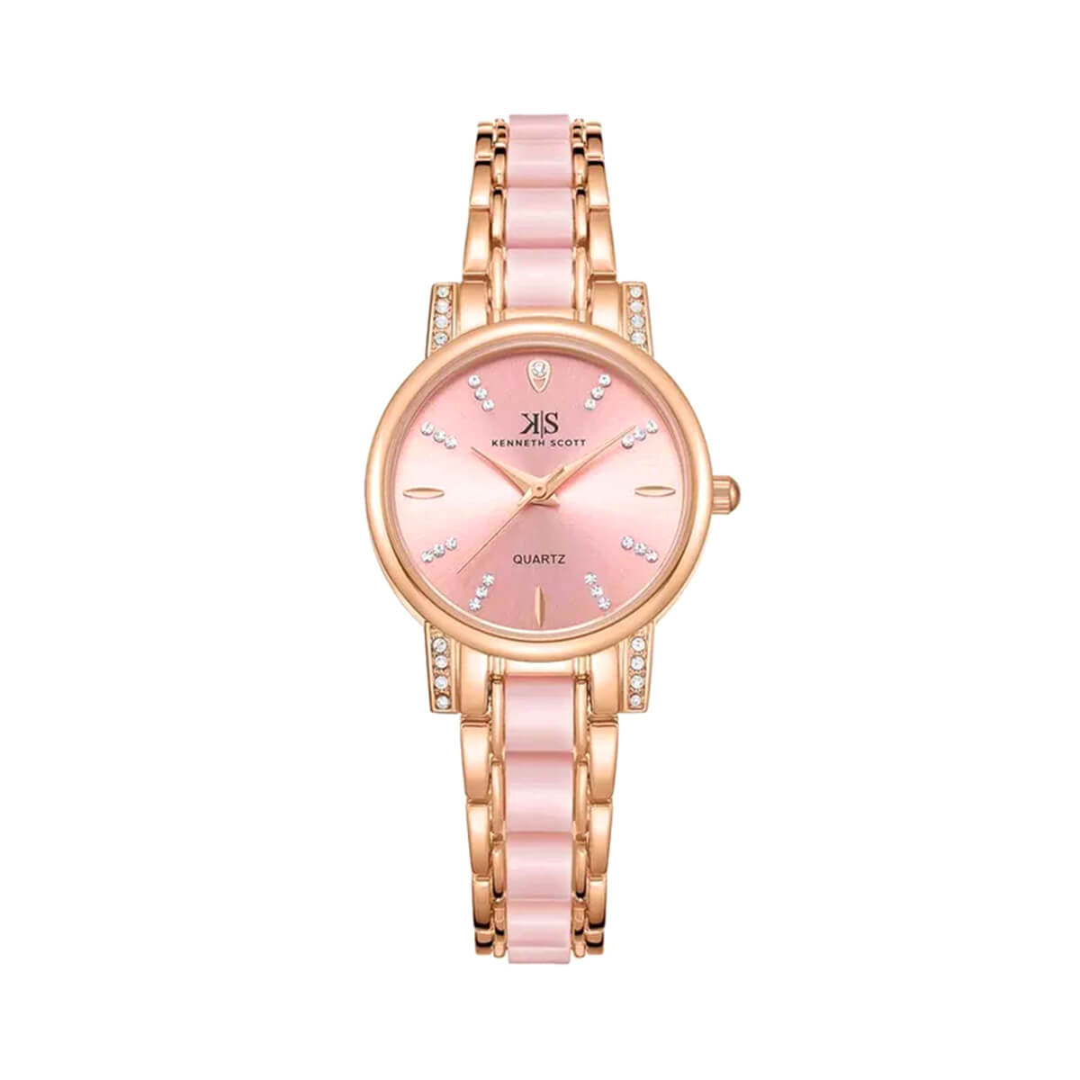 Kenneth Scott Women's Analog Pink Dial Watch - K23547-KCPP