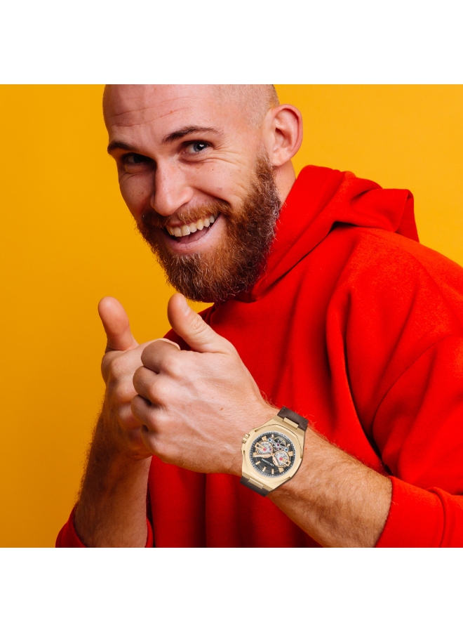 Lee Cooper Men's Watch, Automatic Display and Leather Strap