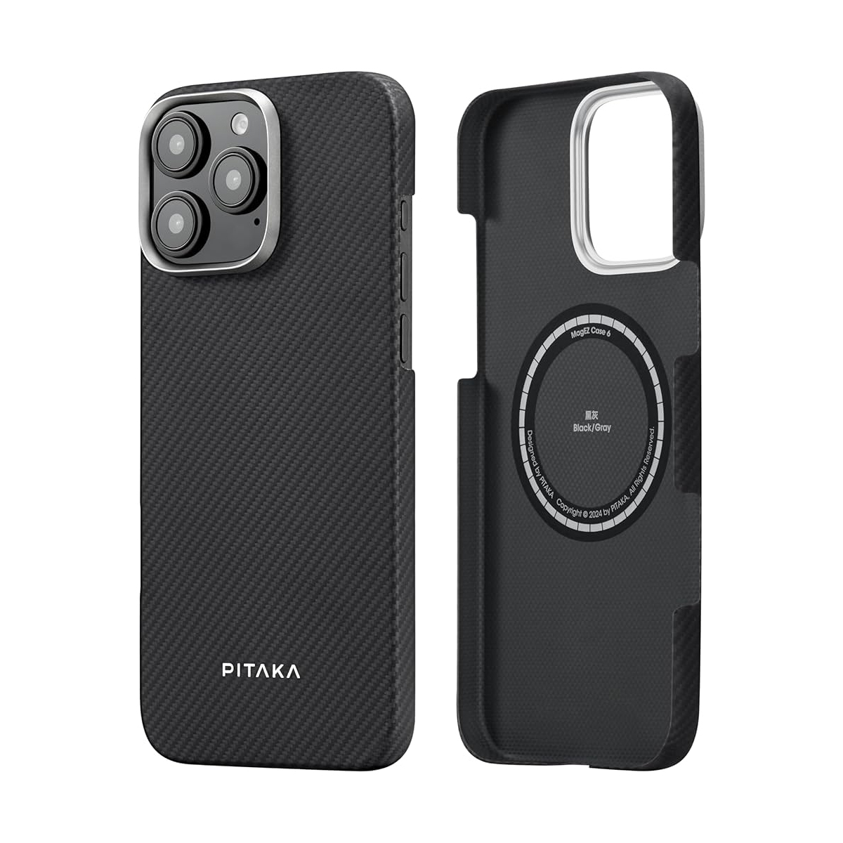 Pitaka Ultra-Slim Case for iPhone 16 Pro Max - Black/Grey