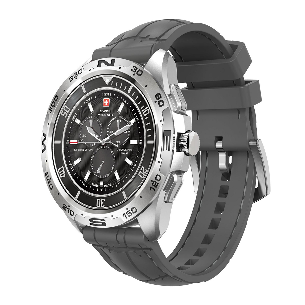 Buy Swiss Military Dom Smartwatch with Calling Feature Gray in Kuwait