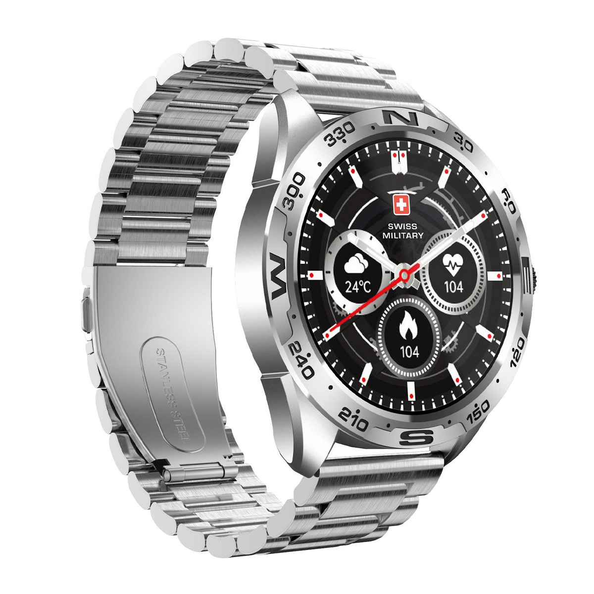 Buy Swiss Military Dom Smartwatch with Calling Feature Silver in Kuwait