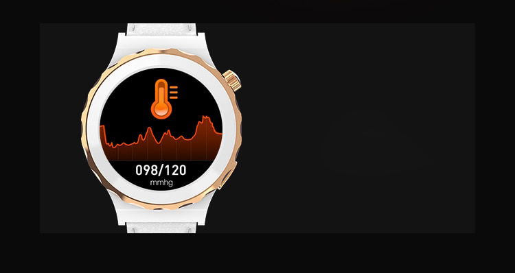 Buy HW3 Mini Smartwatch with White Leather Strap - Moonlight Silver in ...