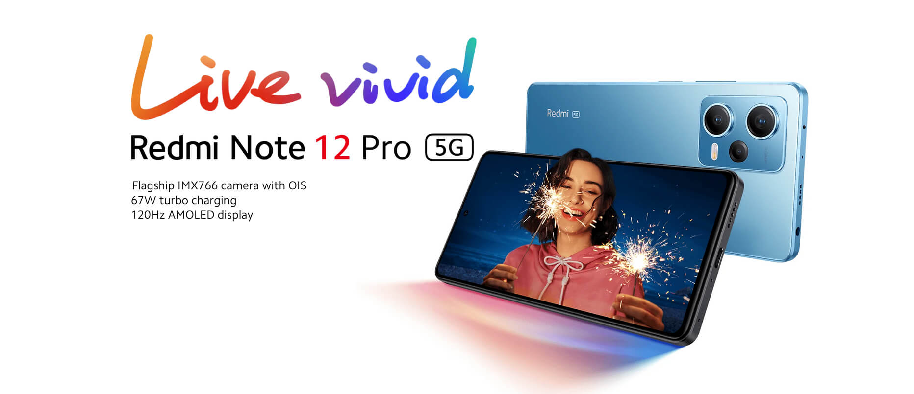 Redmi Note 12 Pro 5G (8GB RAM + 256GB Memory) - Sky Blue